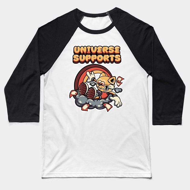 universe supports Baseball T-Shirt by Behold Design Supply